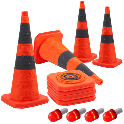 28" Collapsible Traffic Cones with LED Light