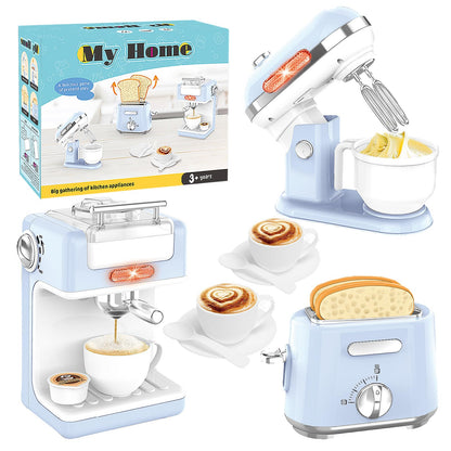 Kids Kitchen Appliances Toy Set with Light & Sound