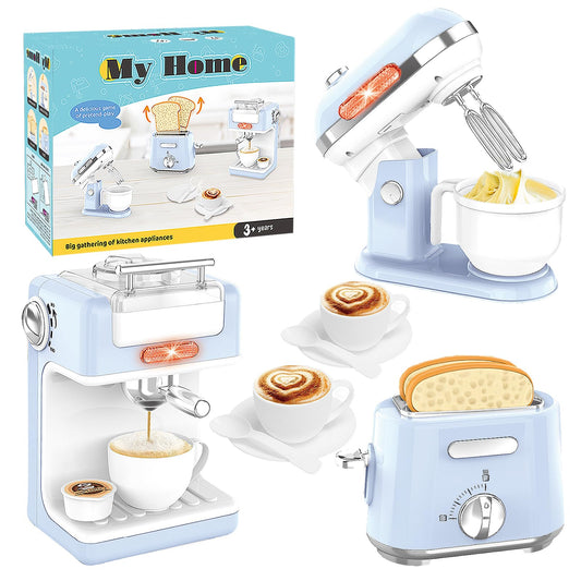 Kids Kitchen Appliances Toy Set with Light & Sound