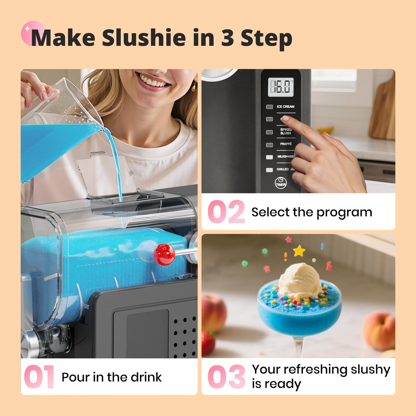 Slushie Machine, EZBASICS Slushy Machine (No Ice Needed)