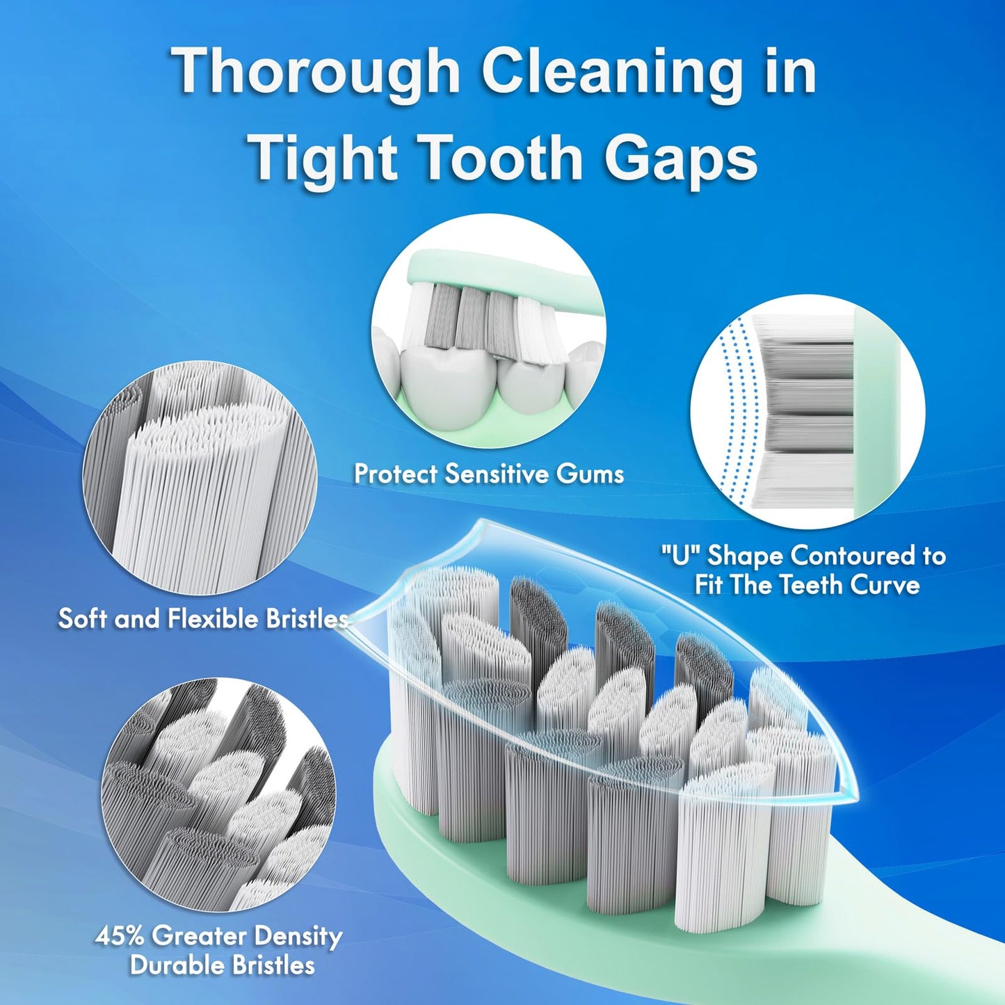 Portable Electric Toothbrush with 10 Brush Heads