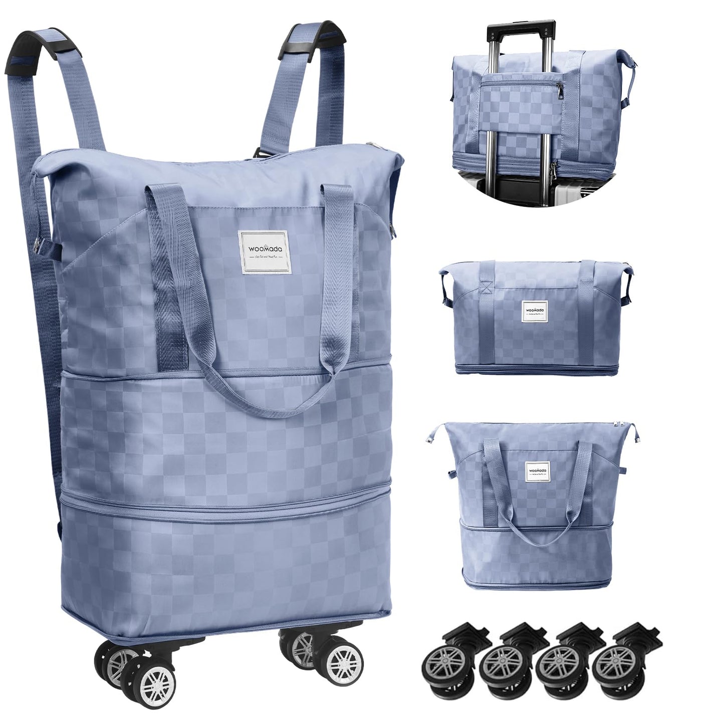 Expandable Rolling Duffel Bag with Wheels