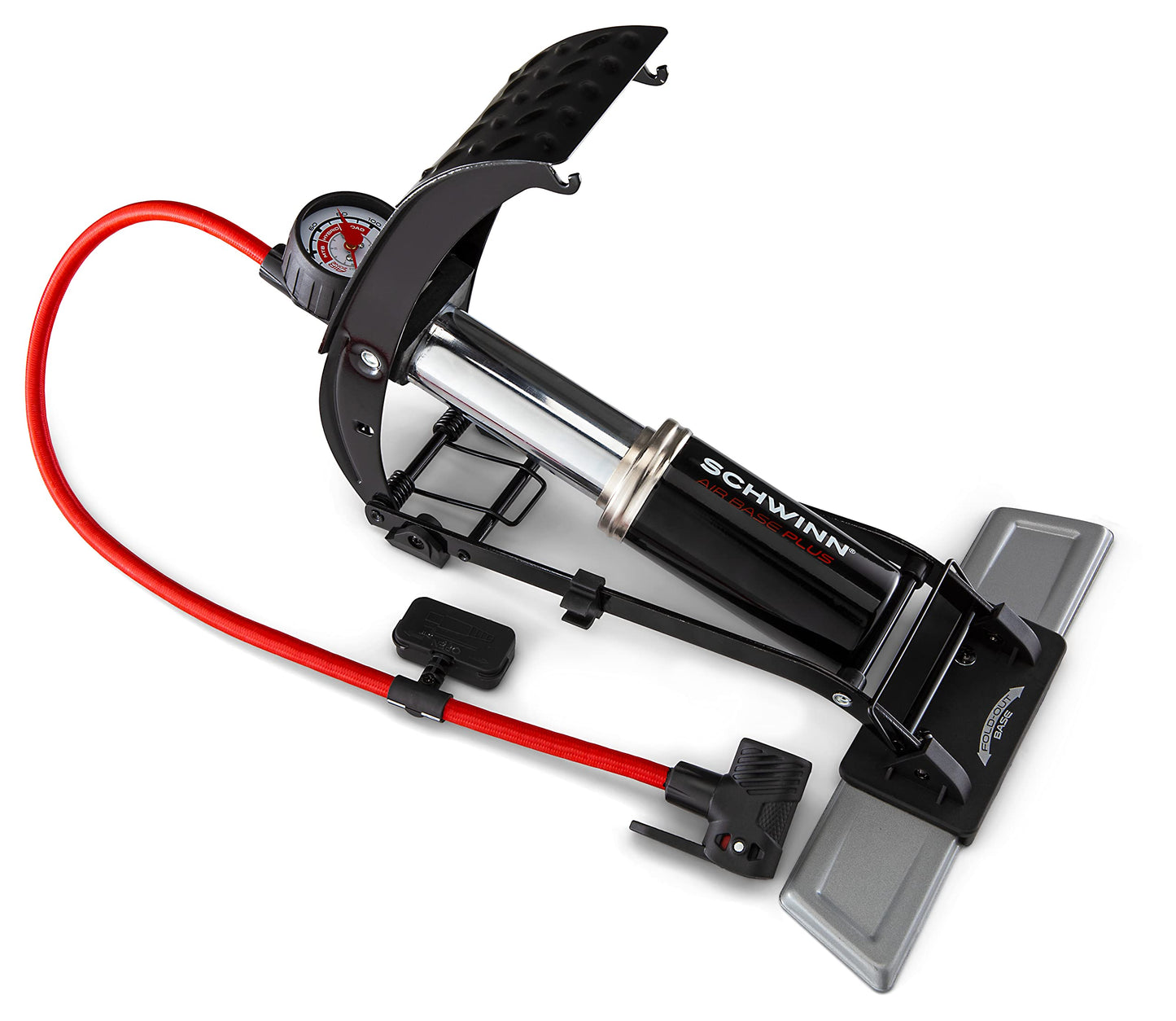 Schwinn Foot Pump with Pressure Gauge, 120 PSI