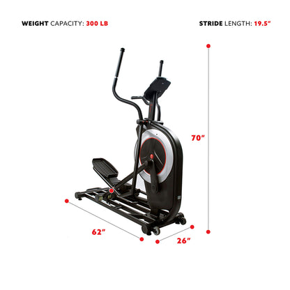 Sunny Health Elliptical Trainer with Heart Rate Monitor