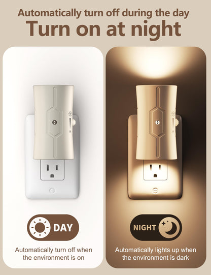 2 Pack LED Night Lights with Adjustable Brightness