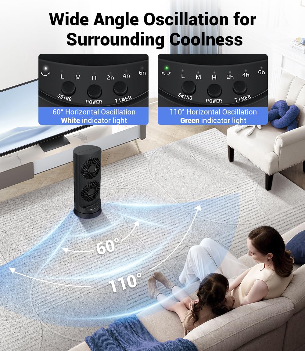 KopBeau Oscillating Cooling Tower Fan with Timer & 3 Speeds