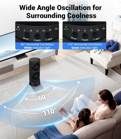 KopBeau Oscillating Cooling Tower Fan with Timer & 3 Speeds