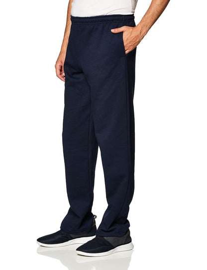 Gildan Adult Fleece Open Bottom Sweatpants with Pockets, Style G18300, Navy, Large US