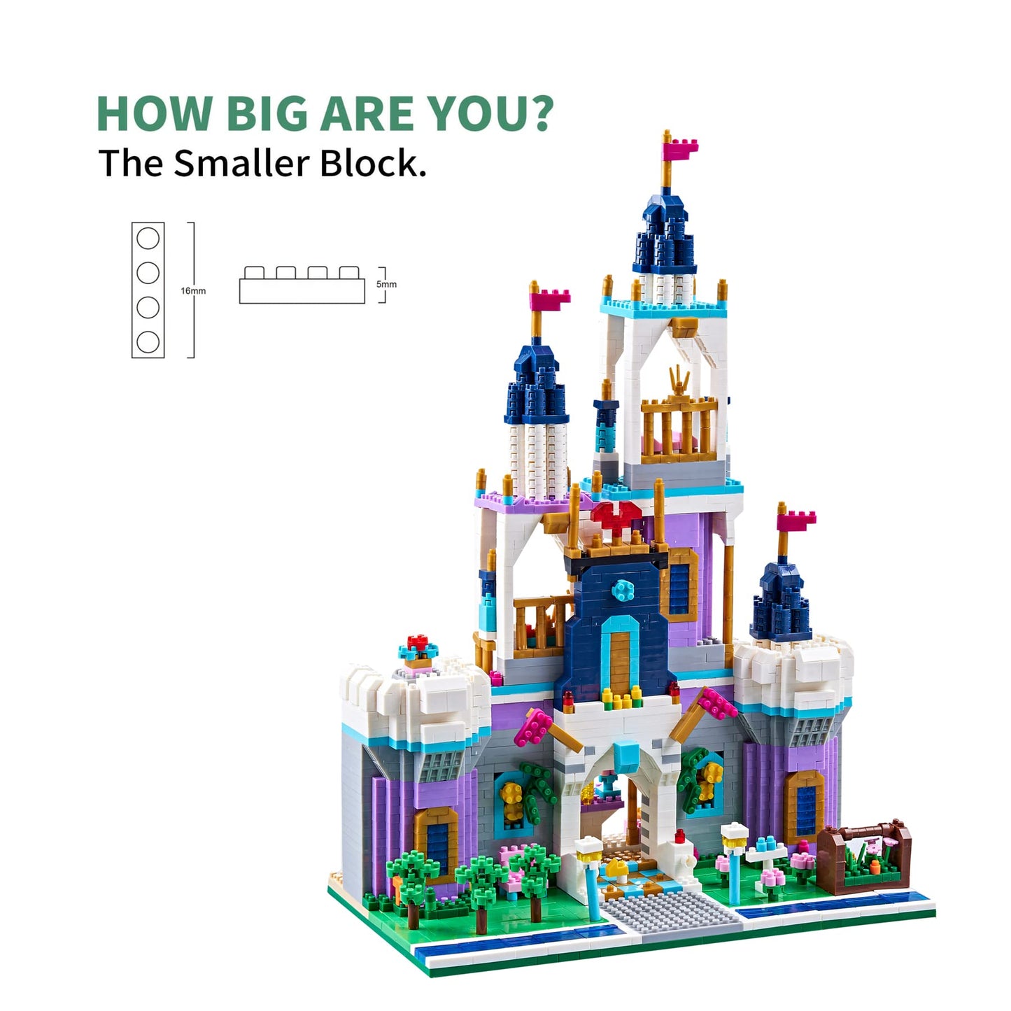 Kadablk Micro Blocks World Architecture Amusement Park Big Dream Castle Model,2800+ PCS Mini Bricks,Building Blocks for Adults and Old Kids