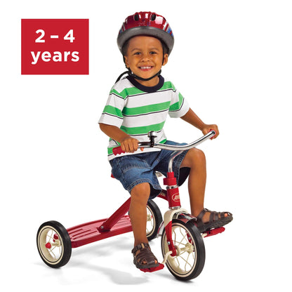 Radio Flyer Classic 10 Inch Toddler Tricycle with Rubber Tires and Steel Frame