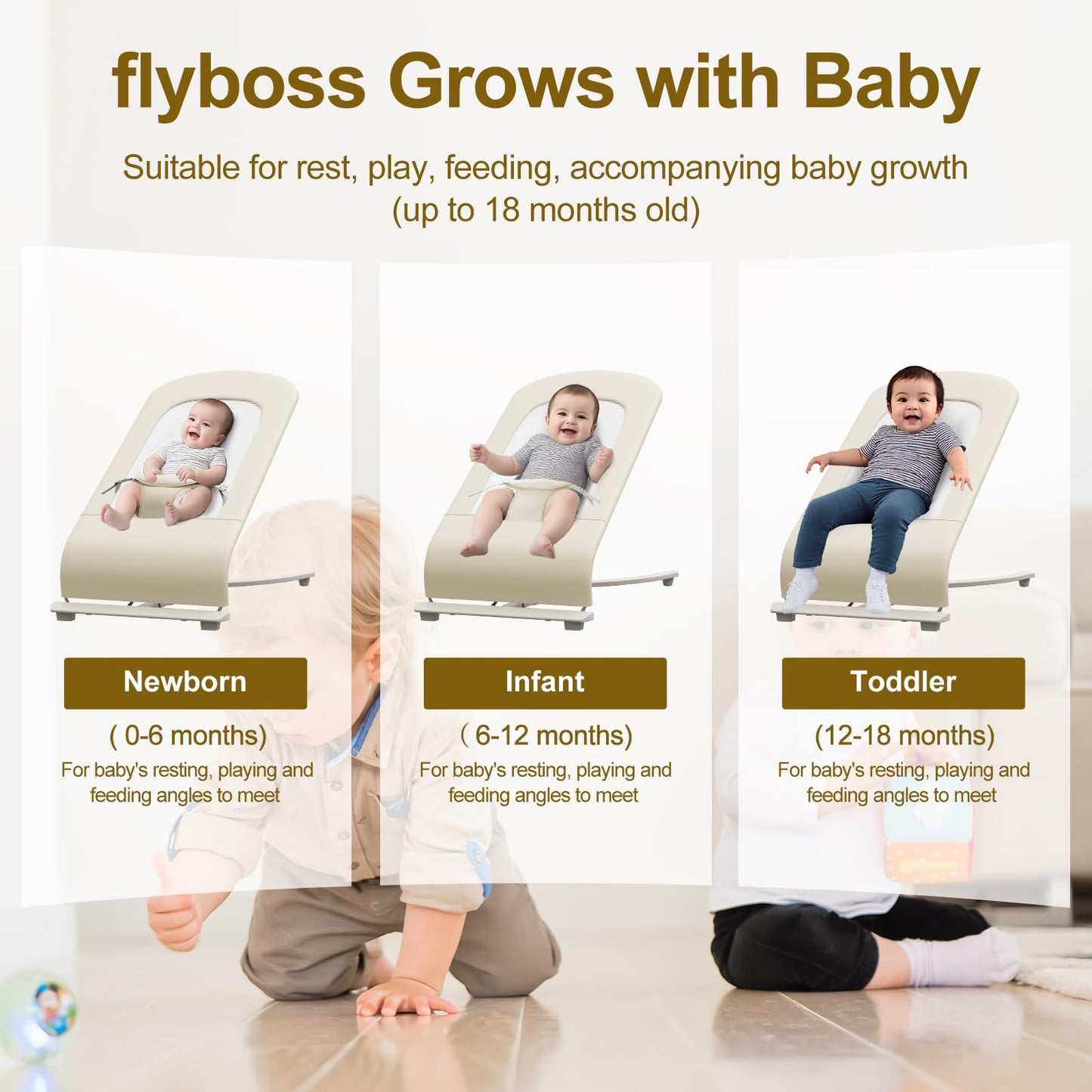 3-in-1 Portable Baby Bouncer & Rocker Chair