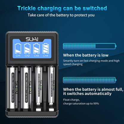 SUKAI Rechargeable AA AAA Battery Charger Set