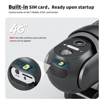 SEHMUA 4G LTE Solar Security Camera Outdoor