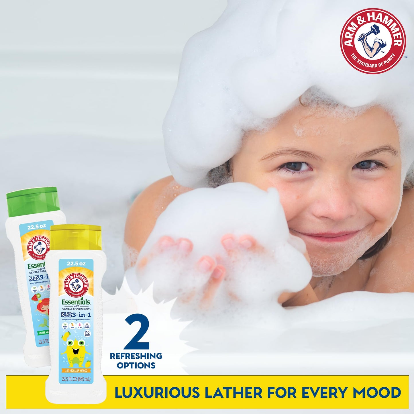 Arm & Hammer Essentials Kids Body Wash - 3-in-1 Watermelon Kiwi 22.5oz - Kids Shampoo and Body Wash And Conditioner - Non Toxic Body Wash