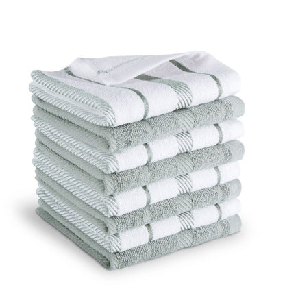 KitchenAid 8-Pack Dishcloth Set, Grey/White