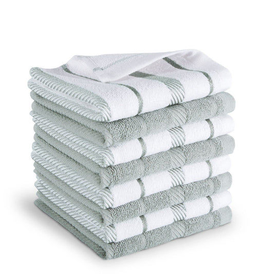 KitchenAid 8-Pack Dishcloth Set, Grey/White