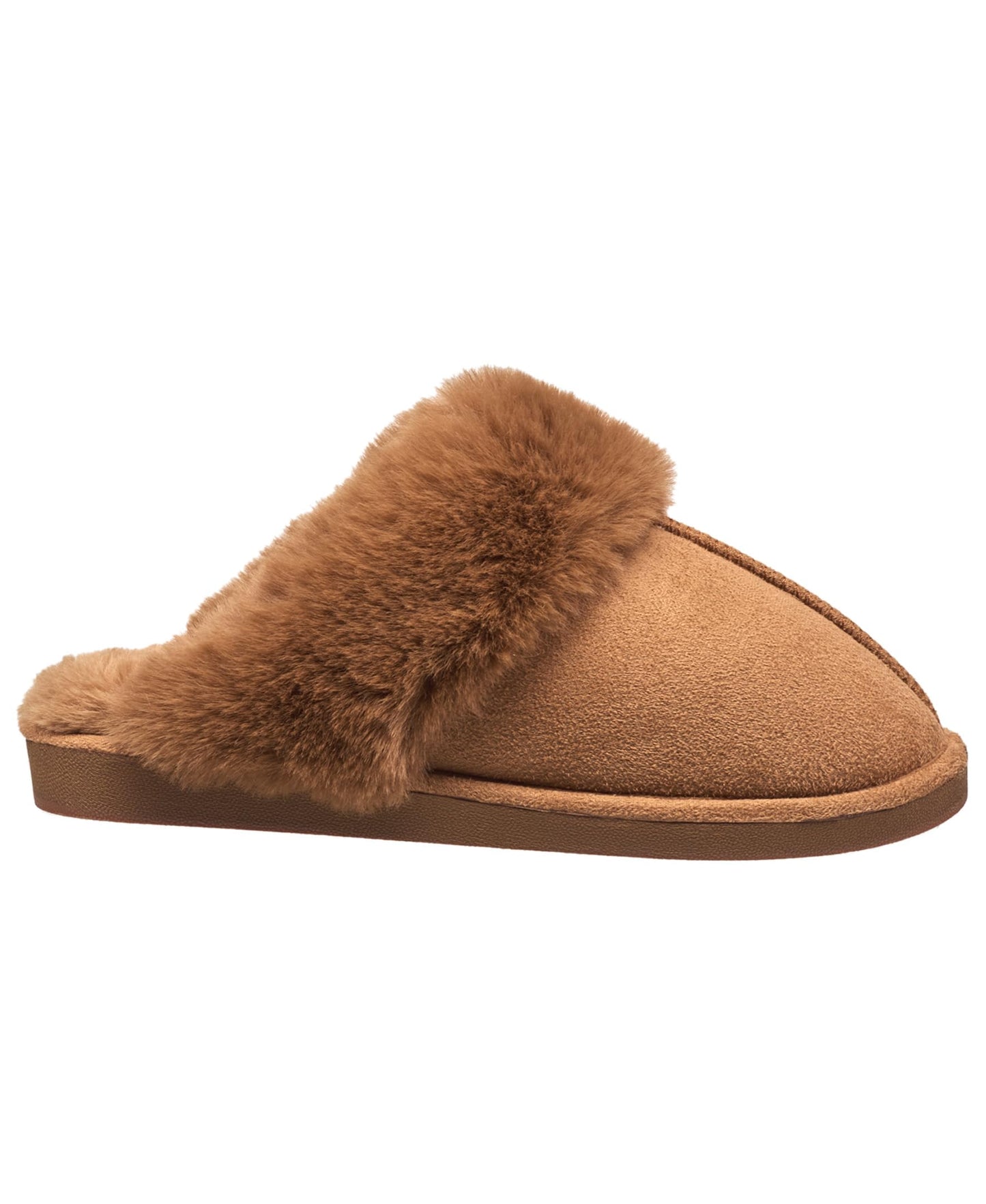 Nine West Scuff Slippers For Women, Extra Soft & Comfortable Winter House Shoes, Tan, Large 9-10