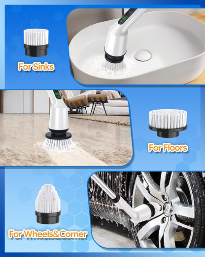 Electric Spin Scrubber with 3 Brush Heads