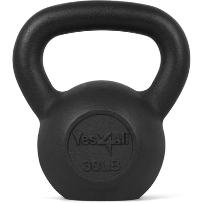 Yes4All 30 lbs Solid Cast Iron Kettlebell