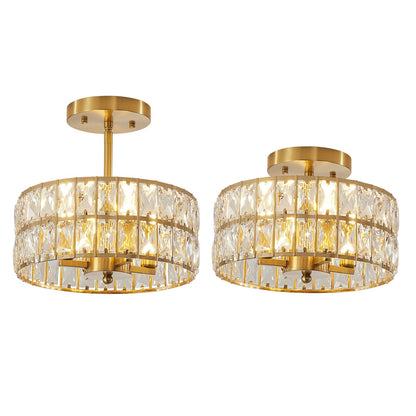 Modern Crystal Semi Flush Mount Ceiling Light