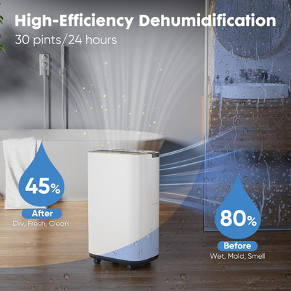 Sweetcrispy 30 Pint Portable Dehumidifier for Home