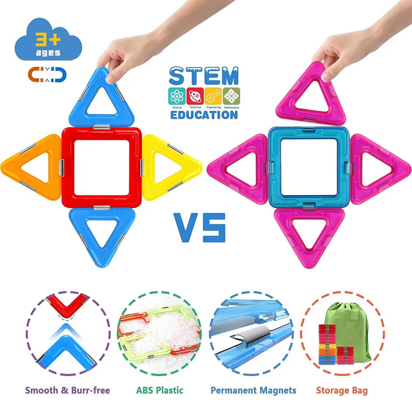 38PCS Magnetic Building Blocks for Kids STEM