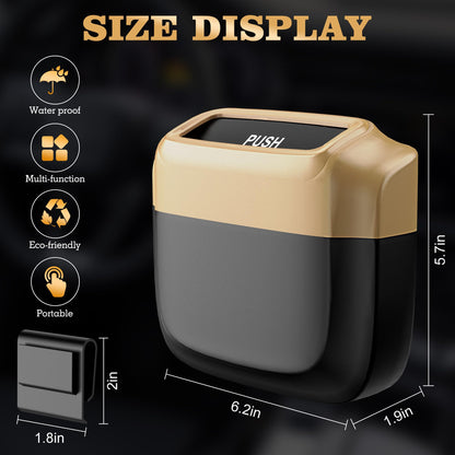Leakproof Car Trash Can with Lid & Bags