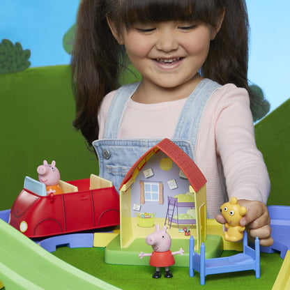 Peppa Pig All Around Peppa’s Town Playset with Car Track, Preschool Toys, Toys for 3 Year Old Girls and Boys and Up