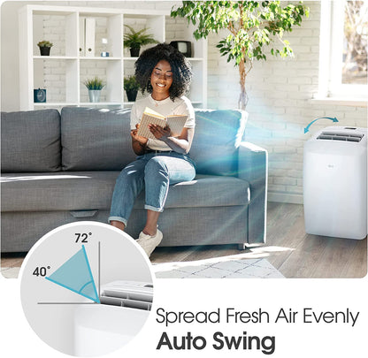 LG 7000 BTU Portable Air Conditioners [2023 New] Wheels for Easy Install & Mobility LCD Display Remote Control Cools 300 Sq.Ft 3-in-1 function Timer AC Unit Home Room White LP0723WSR