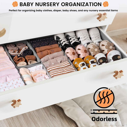 20 Pack Fabric Drawer Organizer Bins - Grey