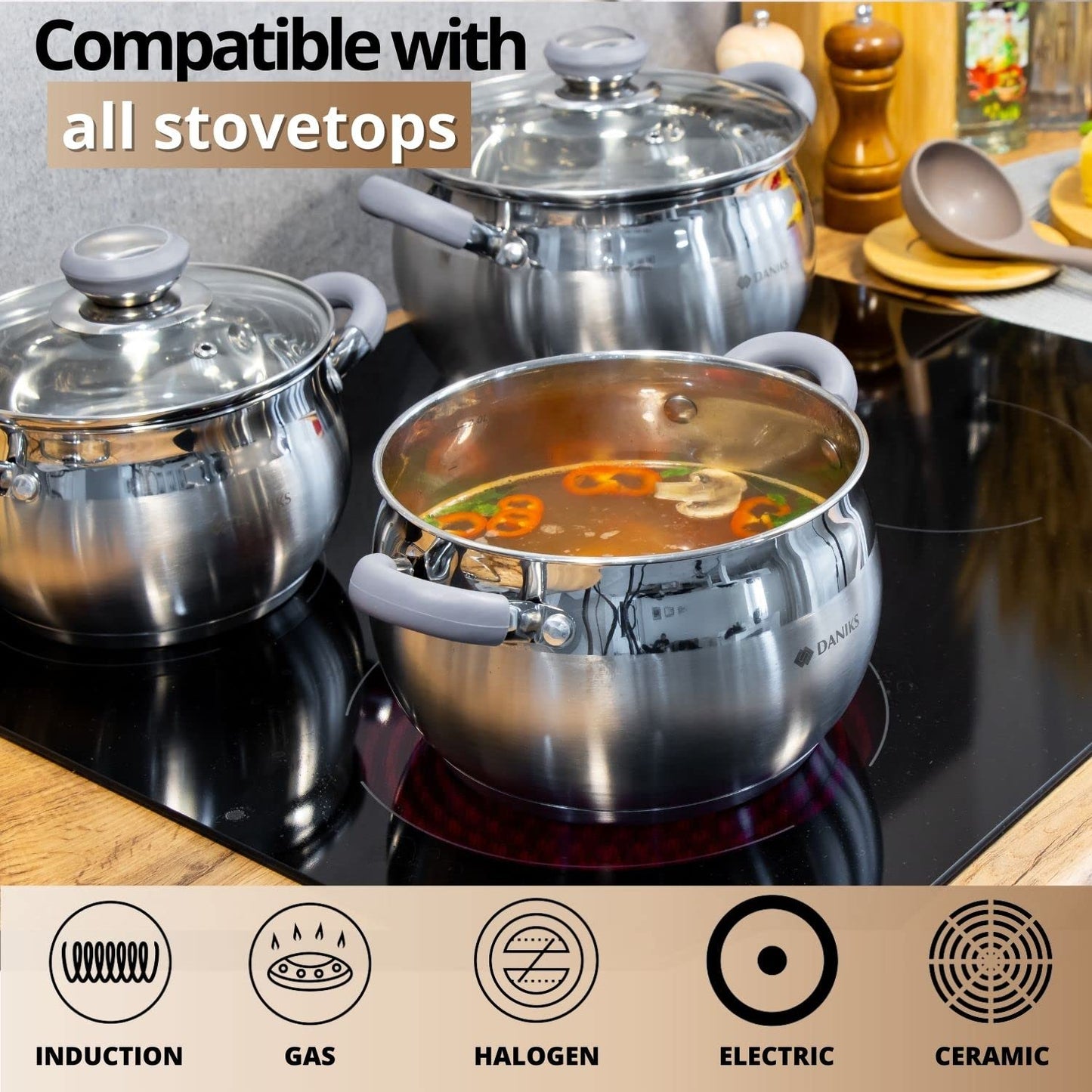 11-Piece Stainless Steel Induction Cookware Set