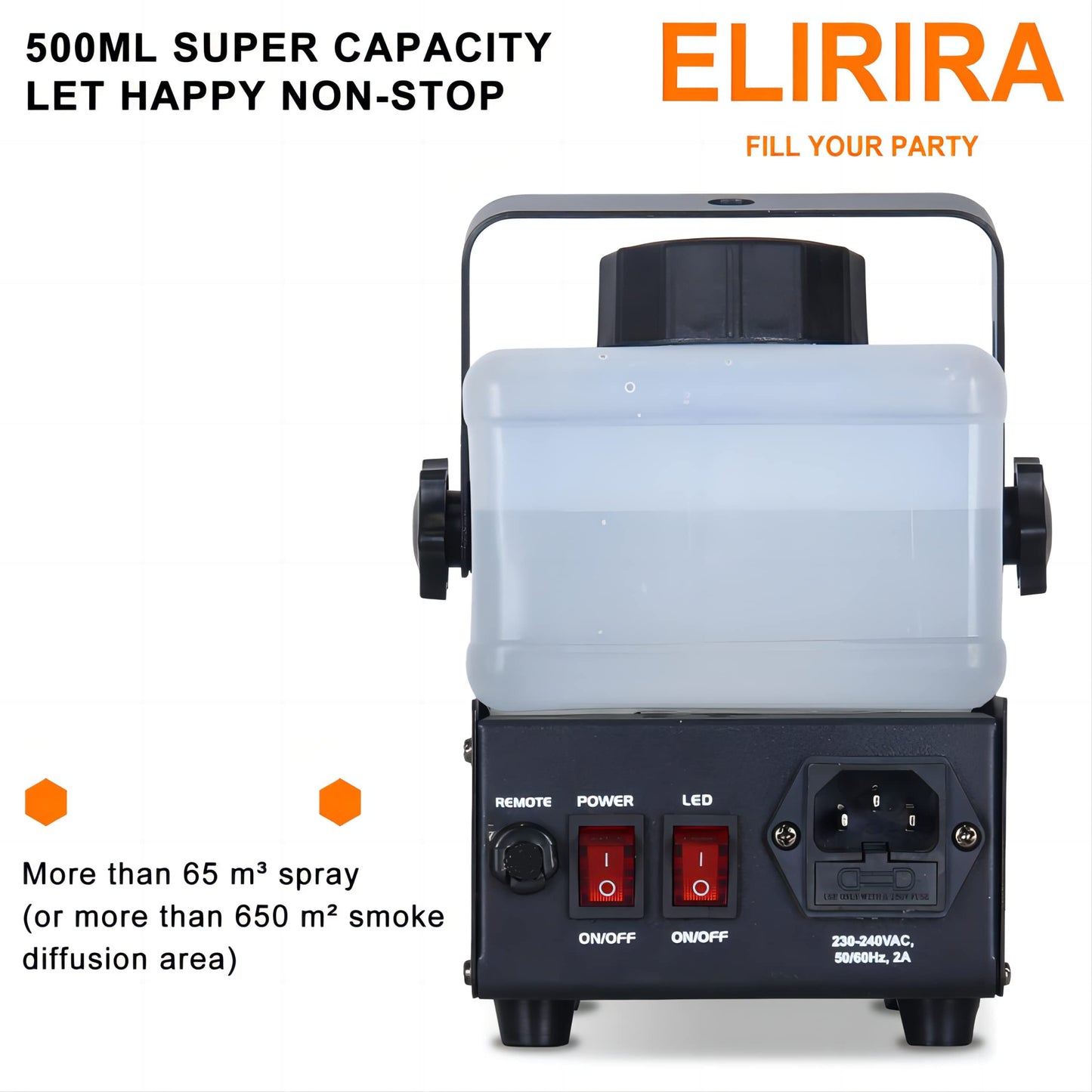 ELIRIRA 600W Fog Machine with LED Light