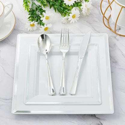 JOLLY CHEF 125 Count Plastic Plates and Cutlery Set