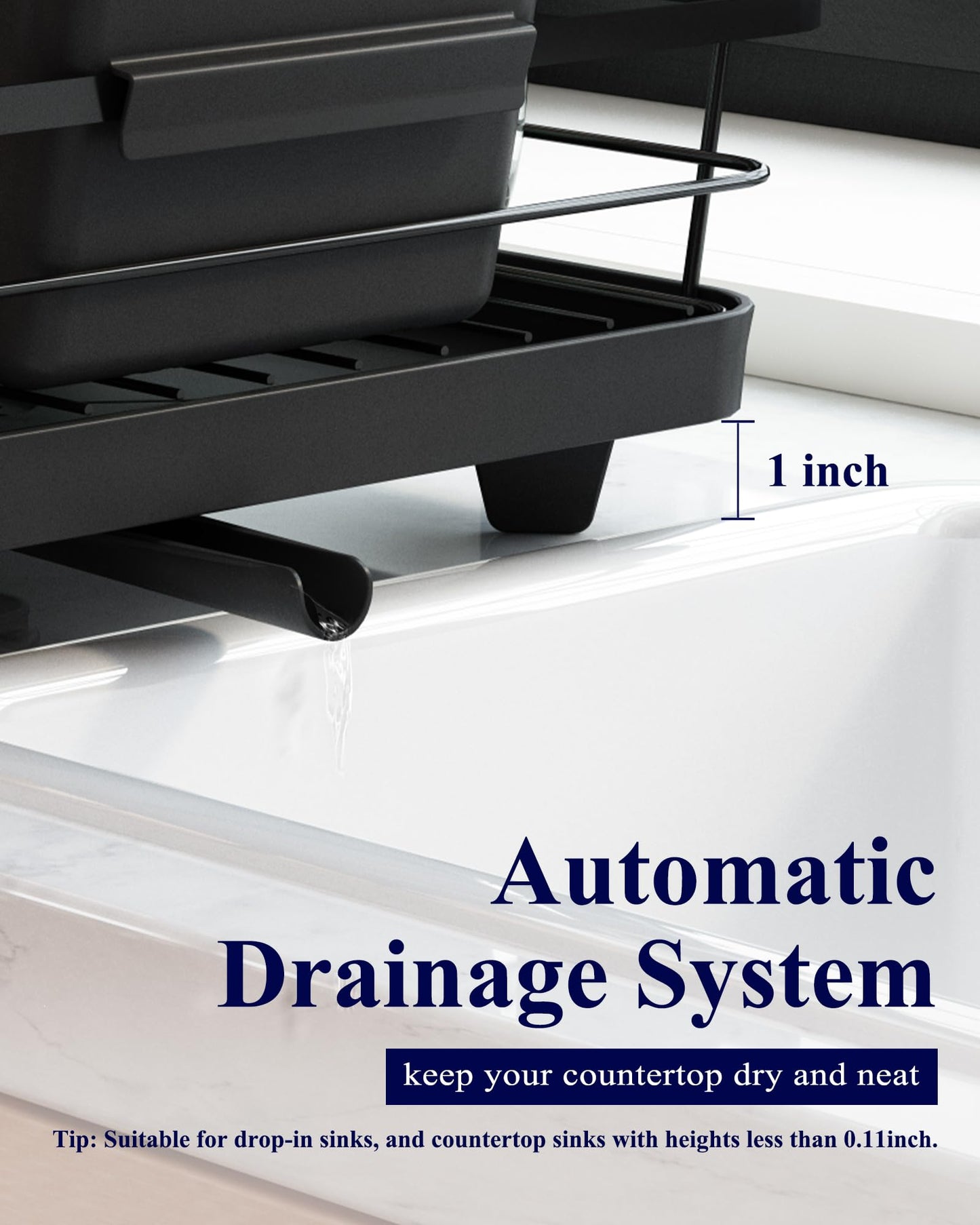 Kitsure Dish Drying Rack with Cutlery Holder