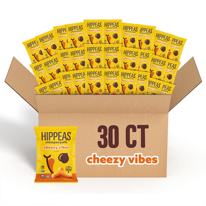 30 Pack HIPPEAS Cheezy Chickpea Puffs Snacks