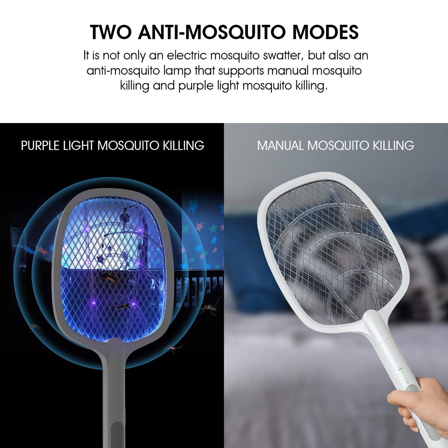 imirror Rechargeable Electric Fly Zapper Racket