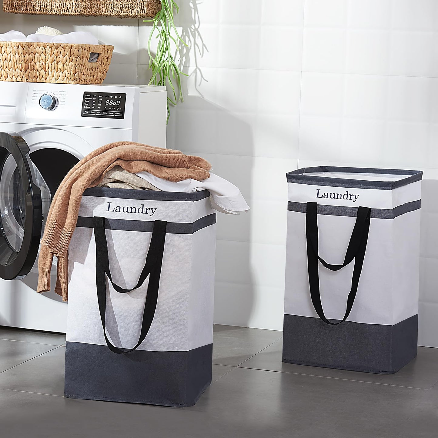 2 Pack Laundry Baskets with Carry Handles