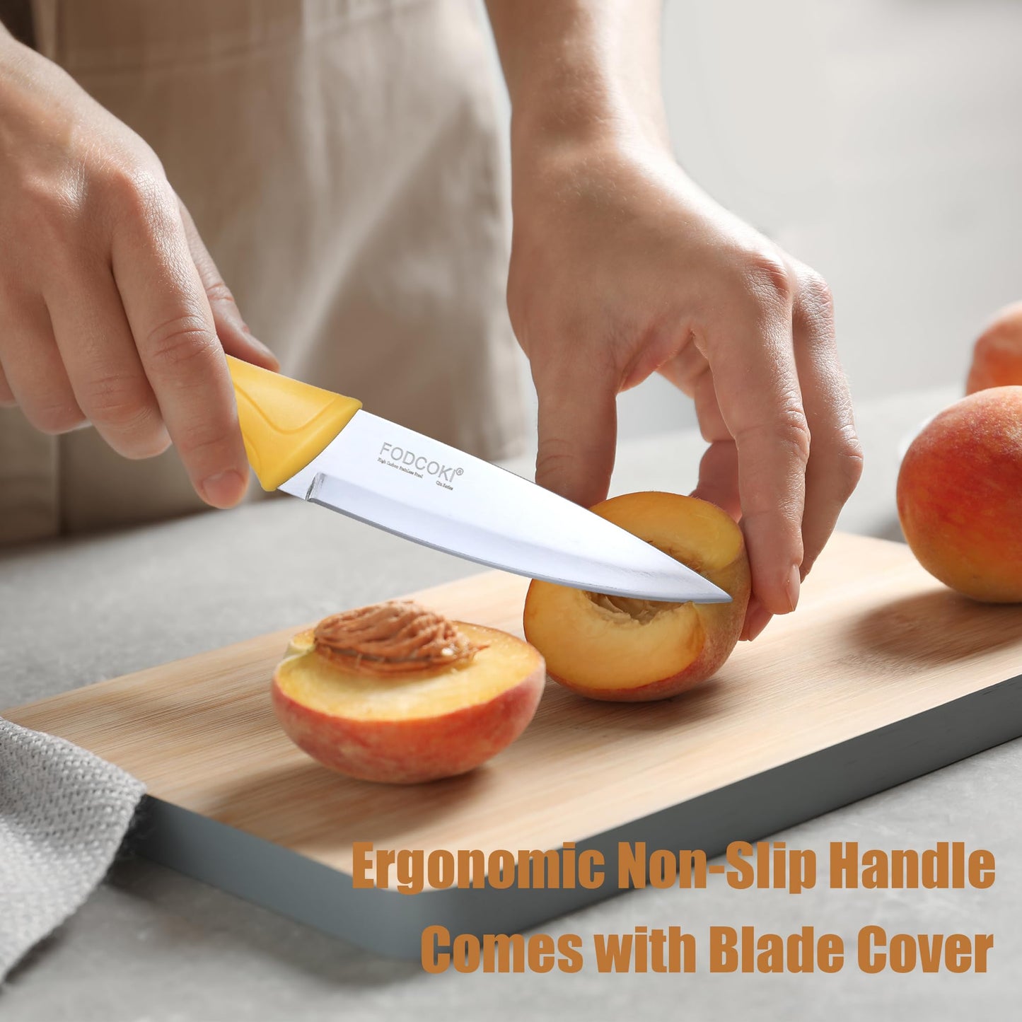 FODCOKI 4-Inch Fruit Paring Knives Set of 4