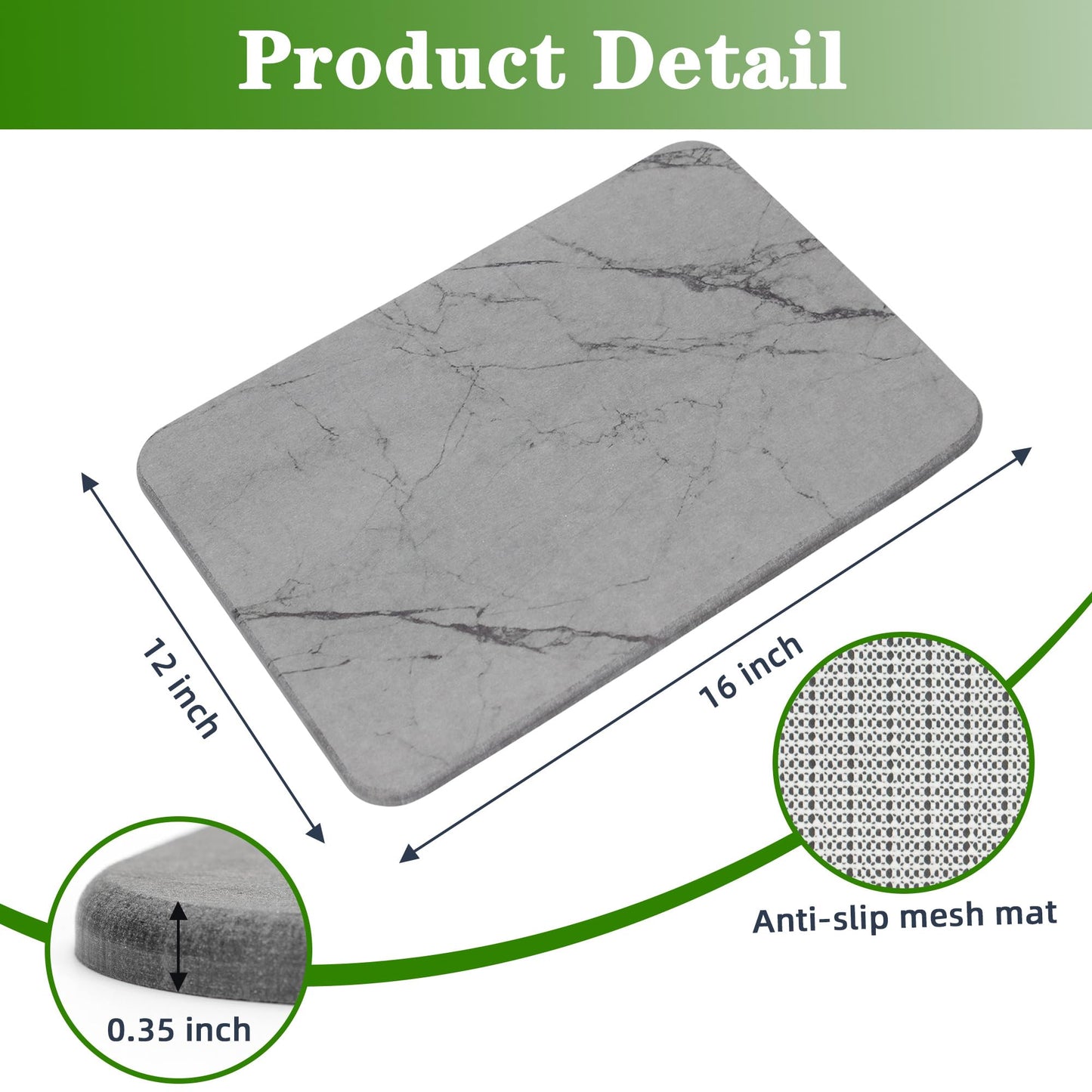Ultra Absorbent Diatomaceous Stone Drying Mat