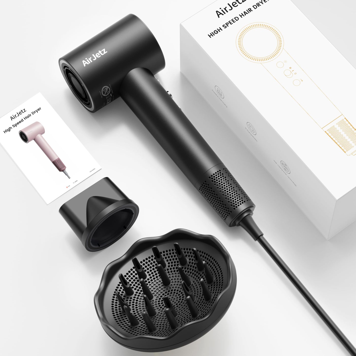 AirJetz High-Speed Ionic Hair Dryer with Diffuser