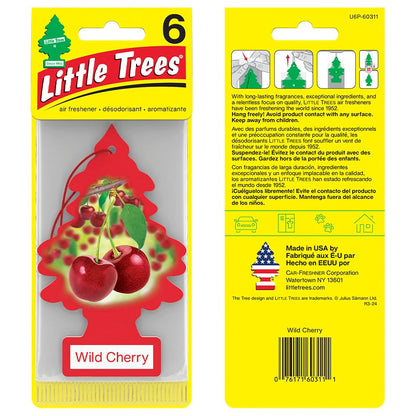 LITTLE TREES Air Fresheners Car Air Freshener. Hanging Tree Provides Long Lasting Scent for Auto or Home. Wild Cherry, 24 Air Fresheners