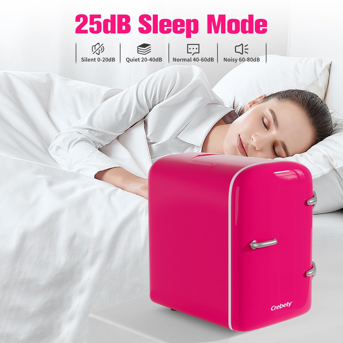 Skincare fridge - mini fridge refrigerator 4 Liter/6 Can Capacity, Cooler and Warmer, for Refrigerating Makeup, Skin care and Food, Mini Fridge for Bedroom, Office and Car, Pink