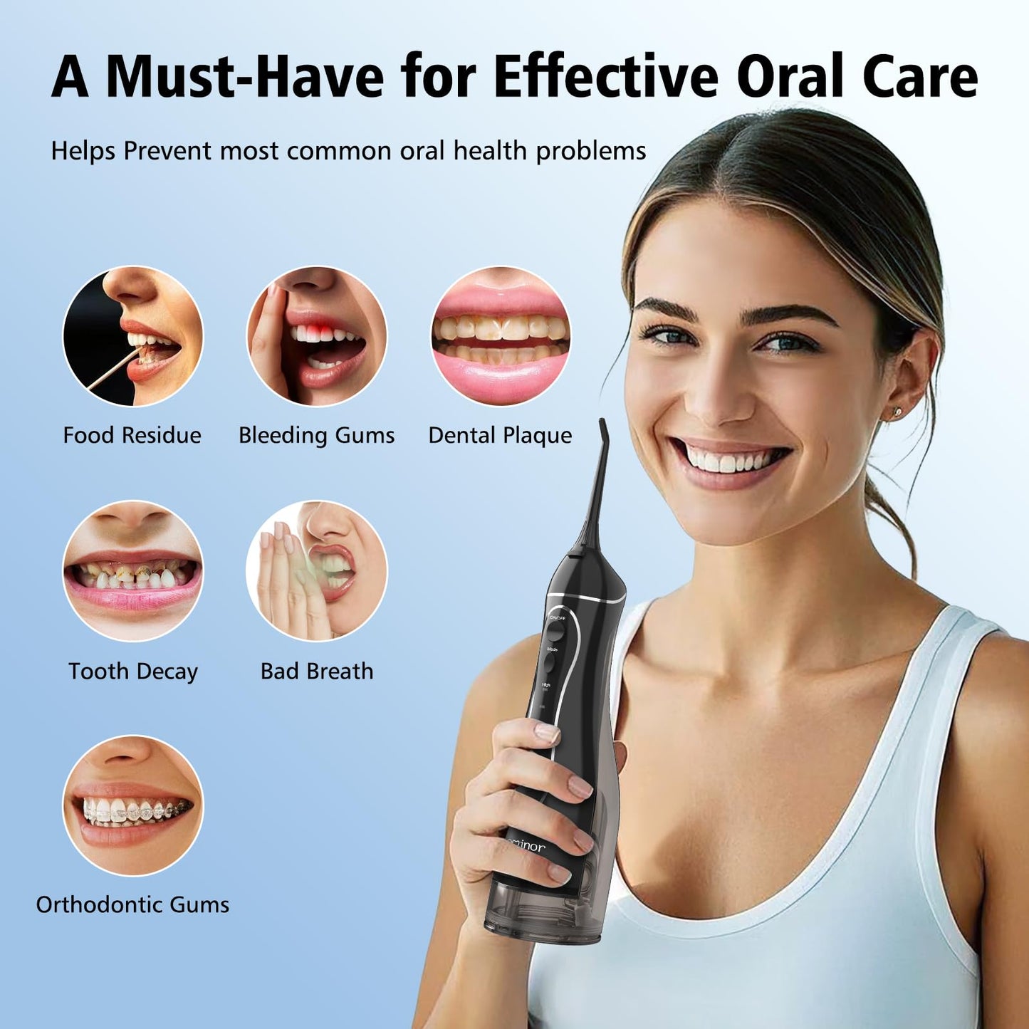 Leominor Portable Water Dental Flosser for Teeth