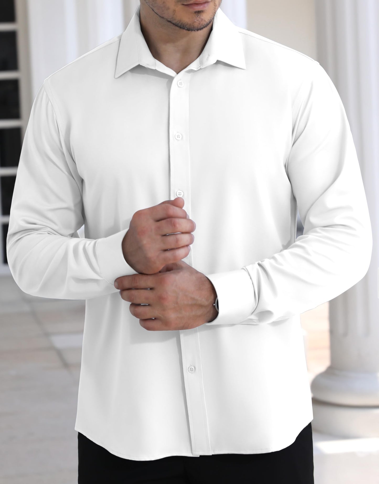 LUPURTY Long Sleeve Dress Shirt for Men