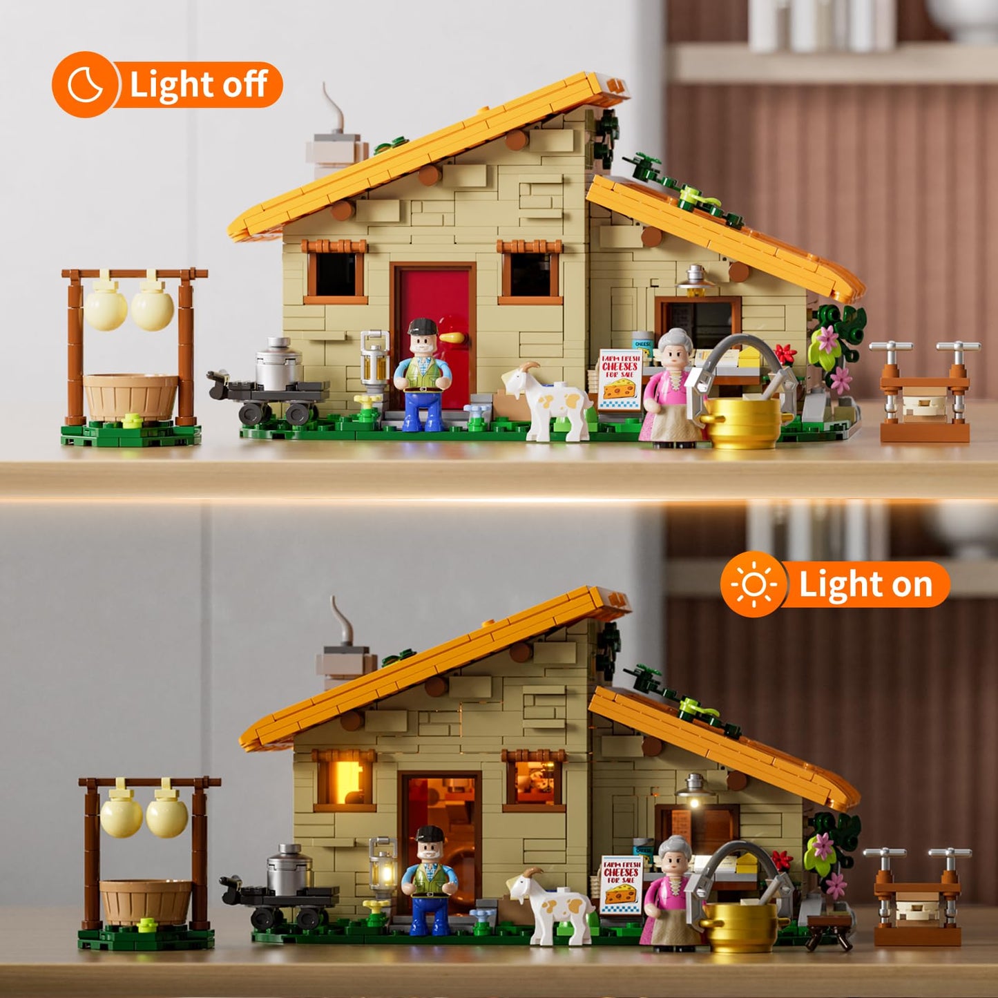 867 Pcs Farm Cheese House LED Light Set