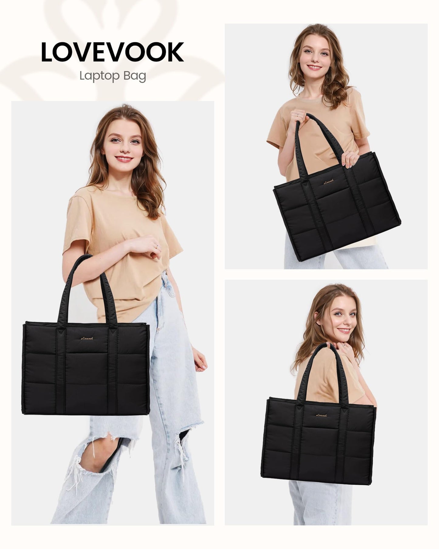 LOVEVOOK 15.6 Inch Laptop Tote Bag for Work