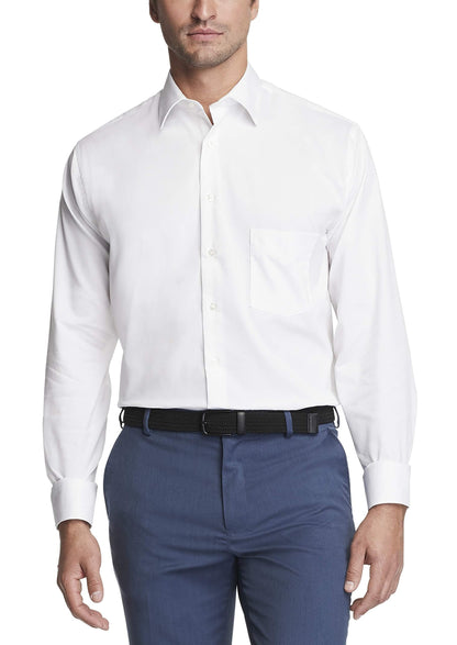 Van Heusen Men's Dress Shirt Slim Fit Stain Shield Stretch, White, 16"-16.5" Neck 32"-33" Sleeve