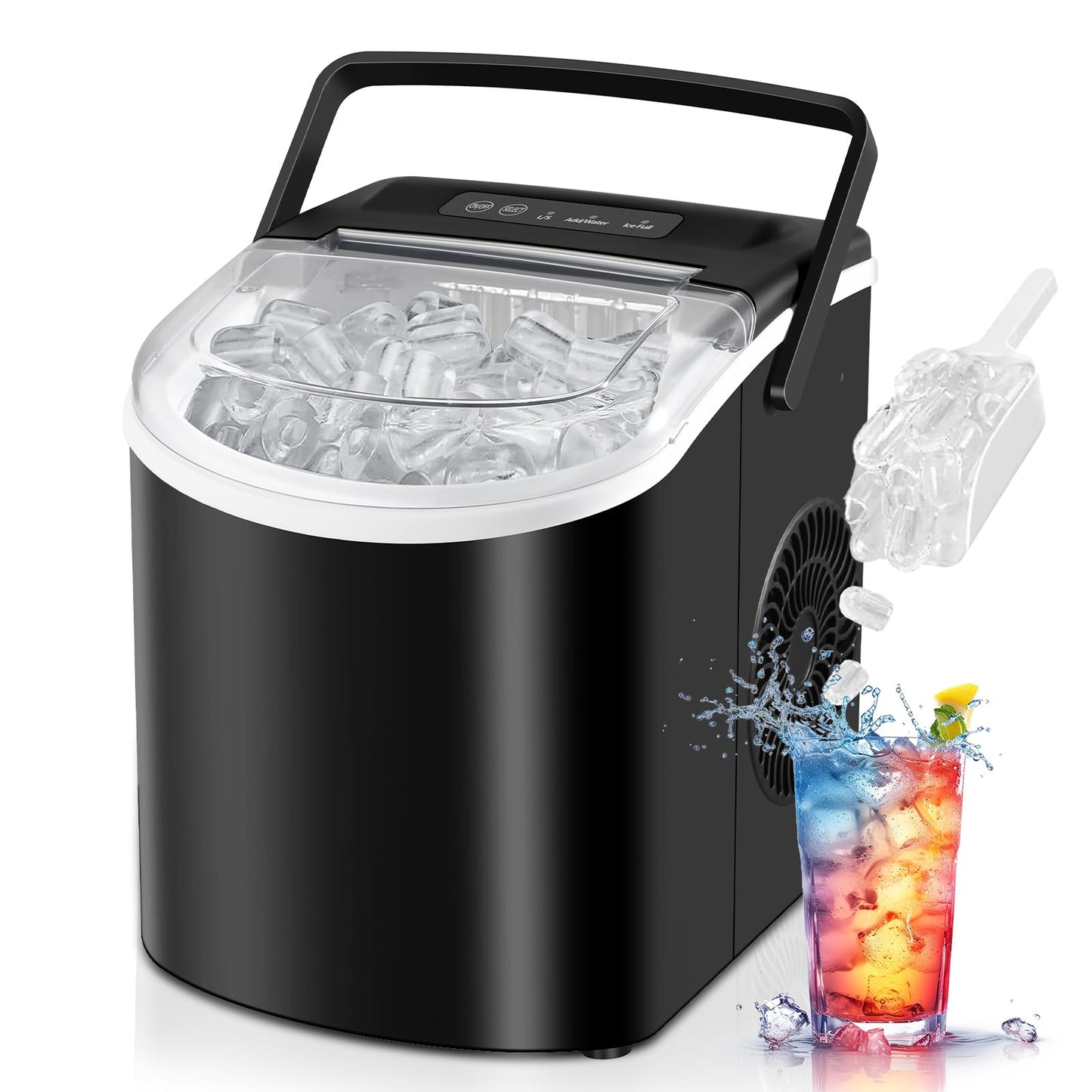 HAILANG Portable Ice Maker with Self-Cleaning Function