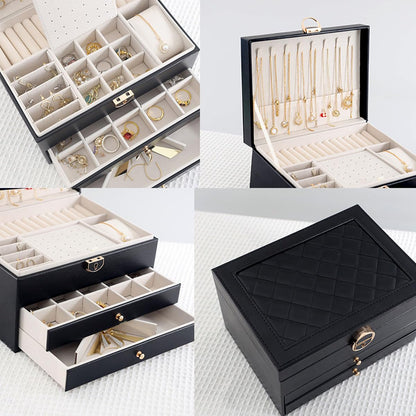 3-Layer Jewelry Organizer Storage Case by GUOER