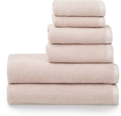 Simpli-Magic 79459 Popcorn Textured Bath Towels Set, 2 Bath Towels, 2 Hand Towels, 2 Washcloths, 6 Pieces, Pink